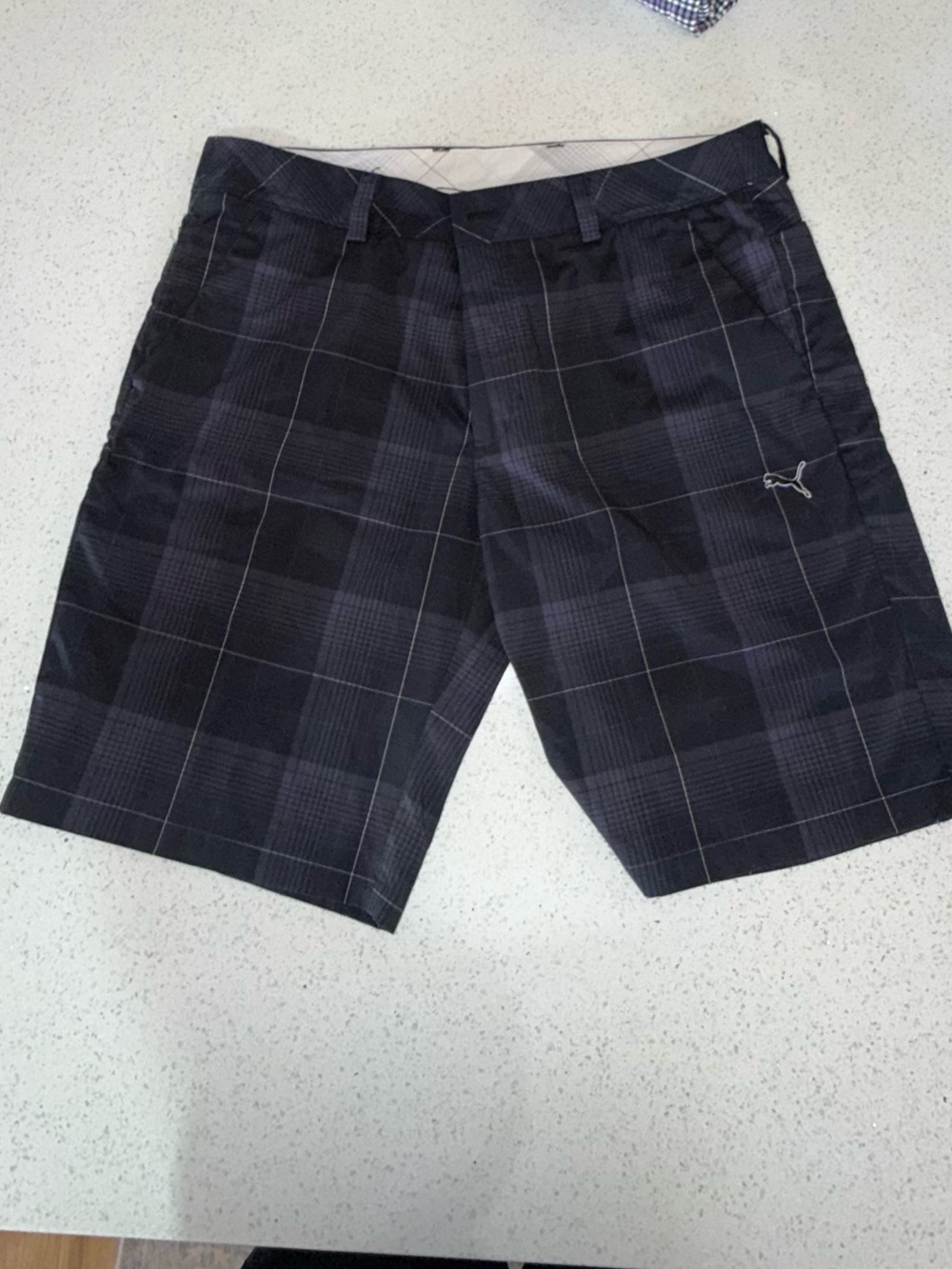 Puma Men’s Black Plaid Golf Shorts